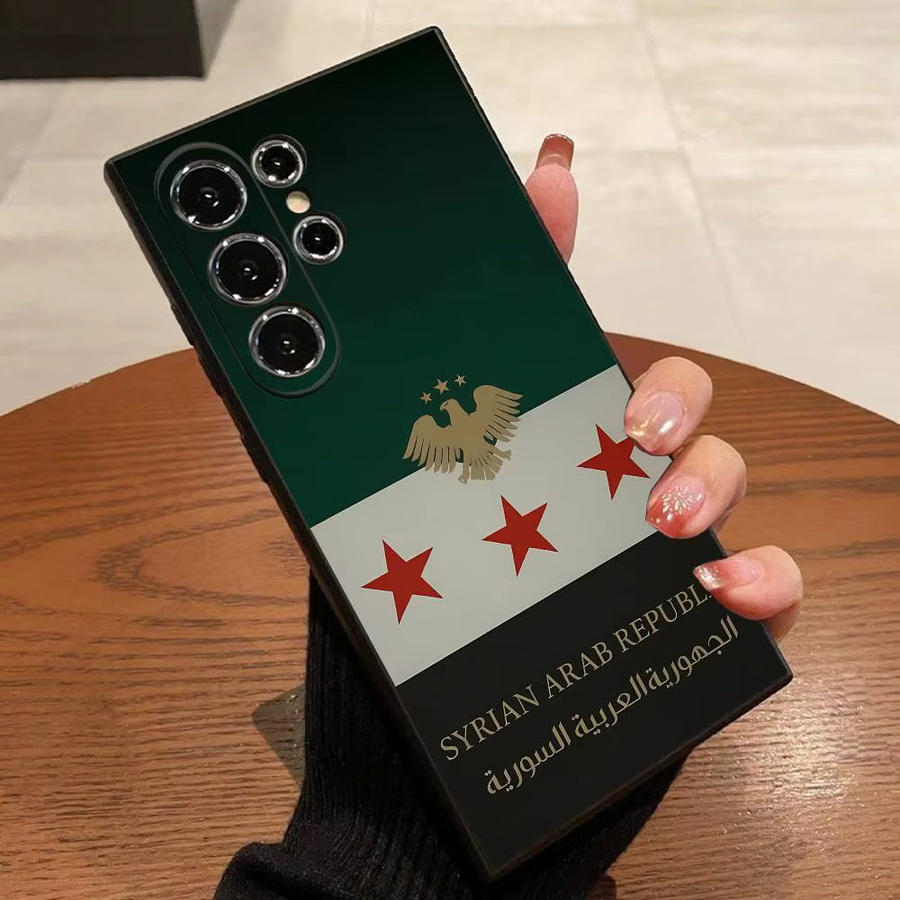 Samsung Handyhülle mit Syrien Flagge und Adler Design in Schwarz für verschiedene Samsung Galaxy Modelle - Bild 2