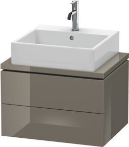Duravit Waschtischunterschrank Compact L-Cube in Hochglanz Weiß mit 2 Schubladen, B/T: 62 x 47,7 cm - Bild 1