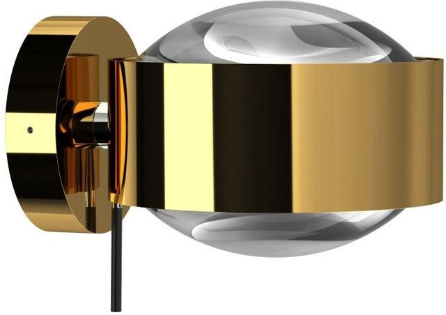Top Light Puk Maxx Wall LED-Wandleuchte in Gold und Chrom mit transparenter Glaslinse und warmweißem Licht (2700K) - Bild 1