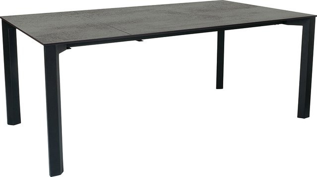 Stern Ausziehtisch Penta Aluminium in Schwarz Matt mit Tischplatte Silverstar Zement, B/T/H: 160 x 100 x 75 cm (ausziehbar auf 210 cm) - Bild 1