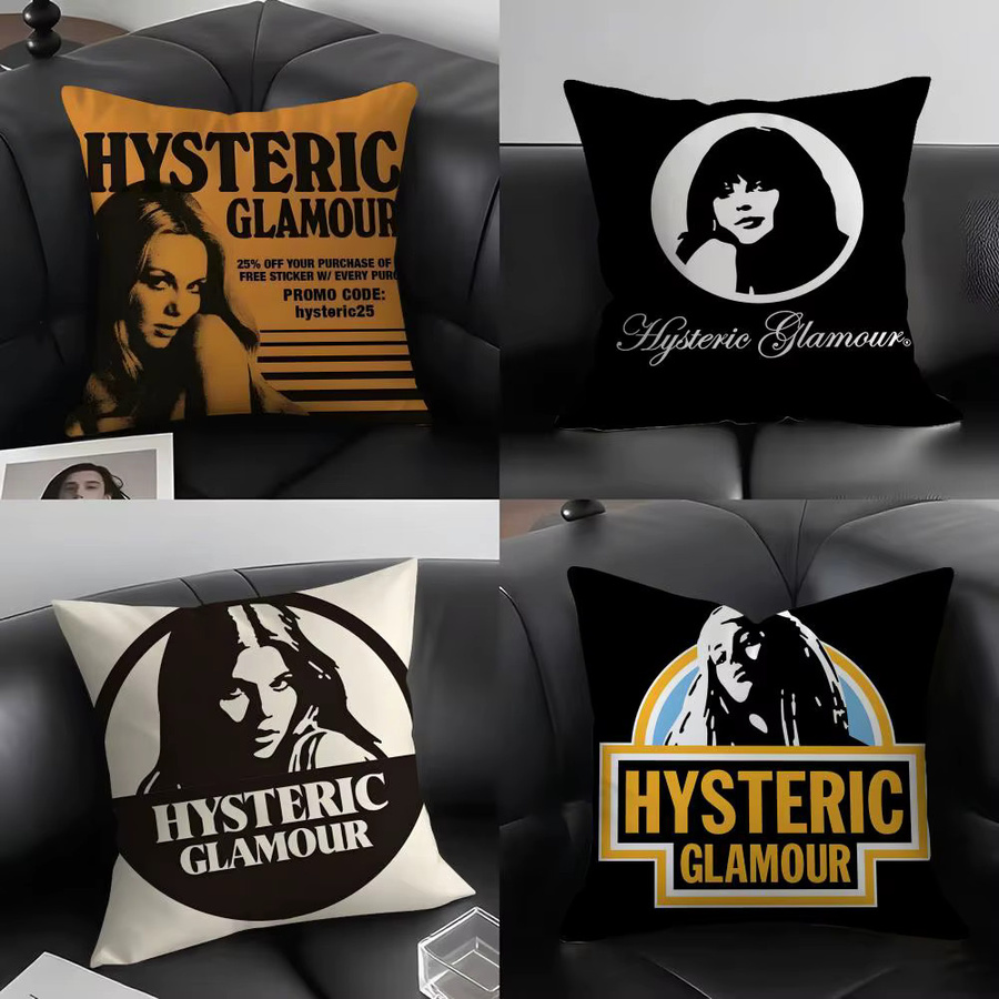 H-Hysteric GlamourR Kissenbezug mit Grafikdesign in Schwarz und Orange, quadratisch, Breite: 30 cm, Höhe: 30 cm - Bild 2