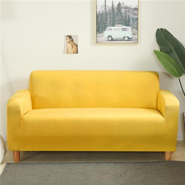 Housmife Elastischer Ecksofa-Bezug für 1-Sitzer, Gelb, Breite: 90-140 cm - Bild 1