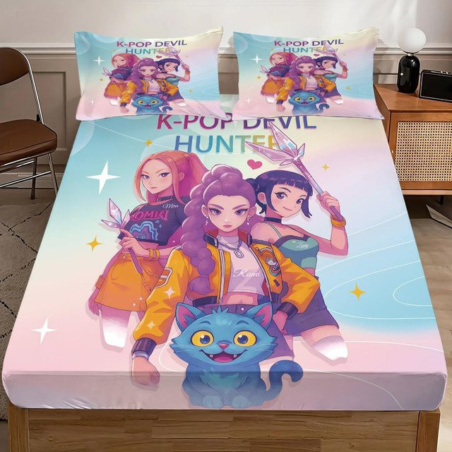 3-teiliges Lodestar K-Pop Dämonenjäger Bettwäsche-Set aus Mikrofaser, Mehrfarbig, B/T: 120 x 200 cm - Bild 1