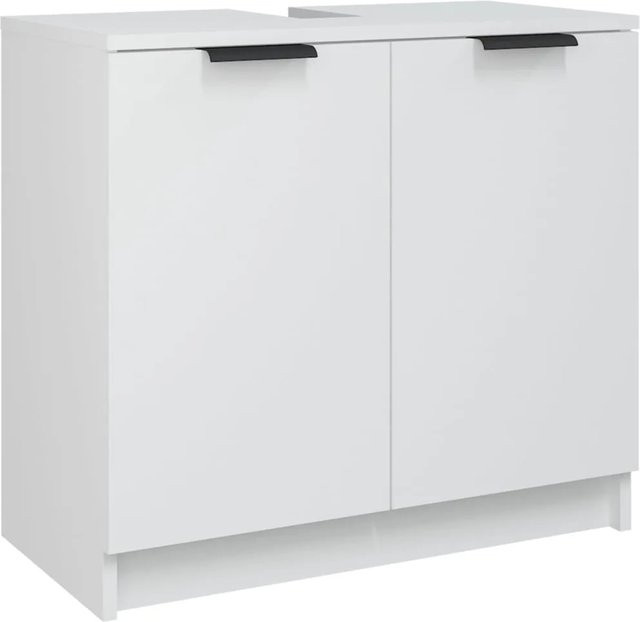 vidaXL Badezimmerschrank Weiß aus MDF, Wandmontage, B/T/H: 64,5 x 33,5 x 59 cm - Bild 1