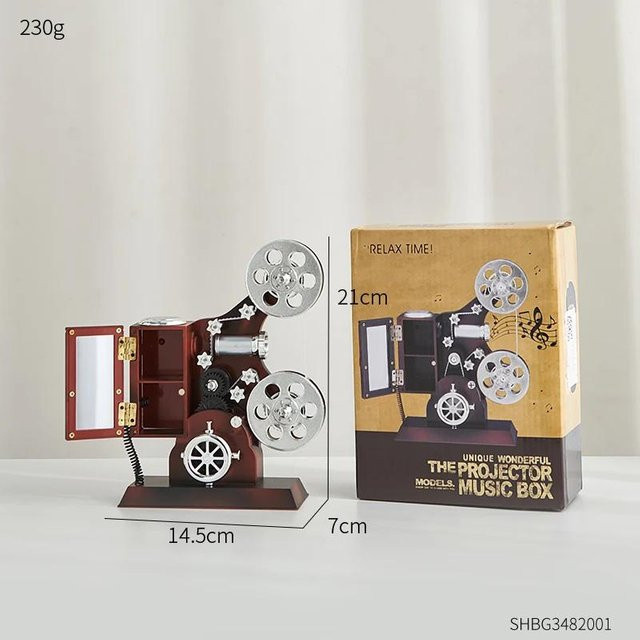 Bestbags Retro-Filmprojektor aus Kunststoff in Beige und Braun als Tischdekoration - Bild 1