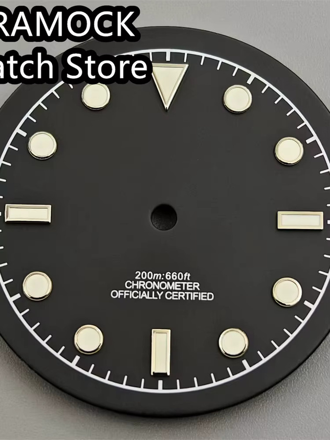 GRAMOCK Zifferblatt, 33,4 mm, schwarz grau, grün leuchtend - Bild 3