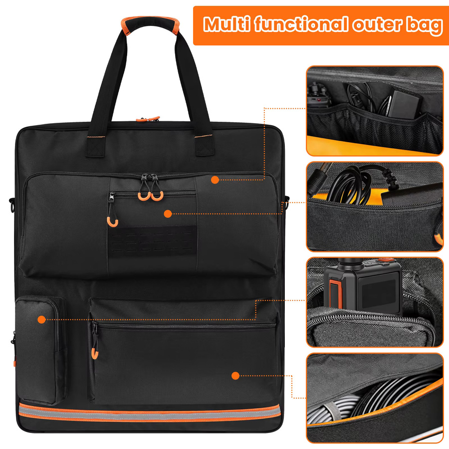Willstar Solarpanel-Aufbewahrungstasche aus Oxford-Gewebe in Schwarz, gepolsterte Reisetasche mit mehreren Taschen, kompatibel mit 100W, 110W und 200W Solarpanels - Bild 2