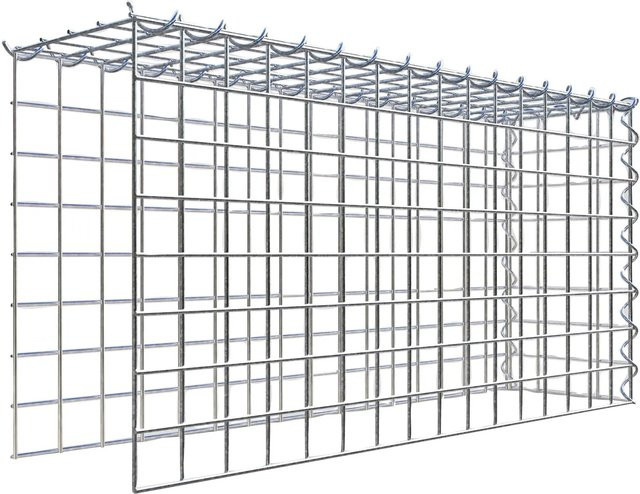 Gabiona Gabione-Anbaukorb Typ 4 in Silbergrau, Drahtgitter aus Stahl, B/T/H: 80 x 40 x 20 cm - Bild 1
