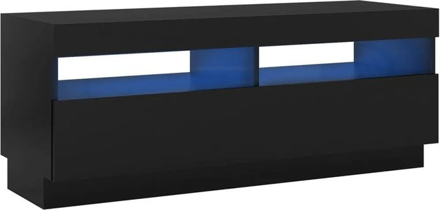 vidaXL TV-Schrank mit LED-Leuchten in Schwarz, B/T/H: 100 x 35 x 40 cm - Bild 1
