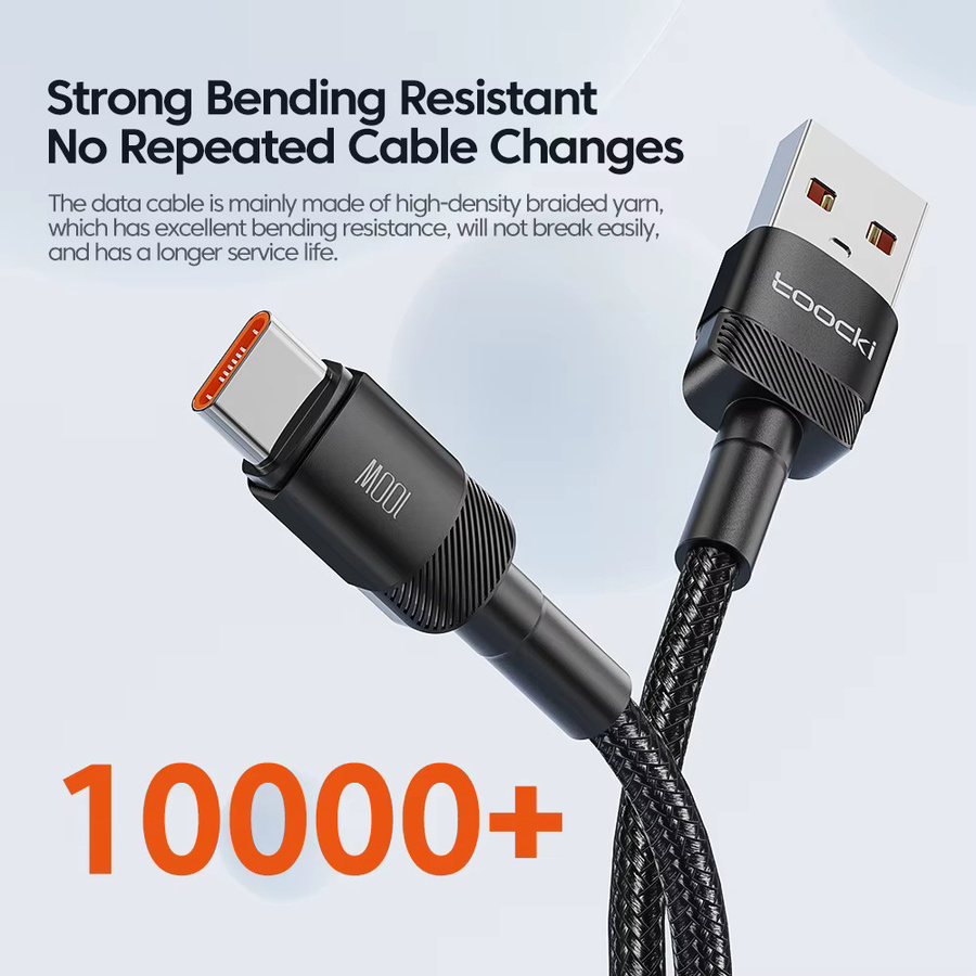 Toocki 3er-Pack USB-C-Kabel mit 100W Schnellladung und QC4.0 in Schwarz - Bild 4