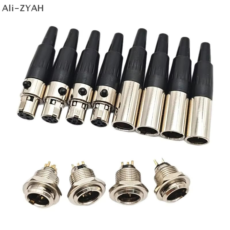 JETTING Mini XLR Audio Stecker in Silber für Mikrofonkabel (3/4/5/6 Pin, männlich oder weiblich) - Bild 2