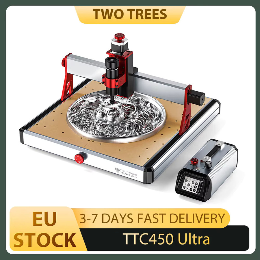 TWO TREES TTC450 Ultra CNC-Fräsmaschine mit 2-in-1 Laser-Gravur- und Schneidefunktion und 500W Hocheffizienz-Spindel, Arbeitsbereich: 46 x 46 cm - Bild 2