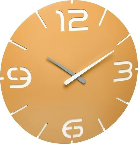 TFA Dostmann Funk Wanduhr analog in Sonnengelb und Weiß, rund, Durchmesser: 3,5 cm - Bild 1
