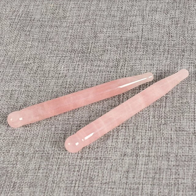 Muyijaderies Massage-Augenpflaster 2er-Set, Rosenquarz, Gesicht und Körper, Unisex - Bild 1