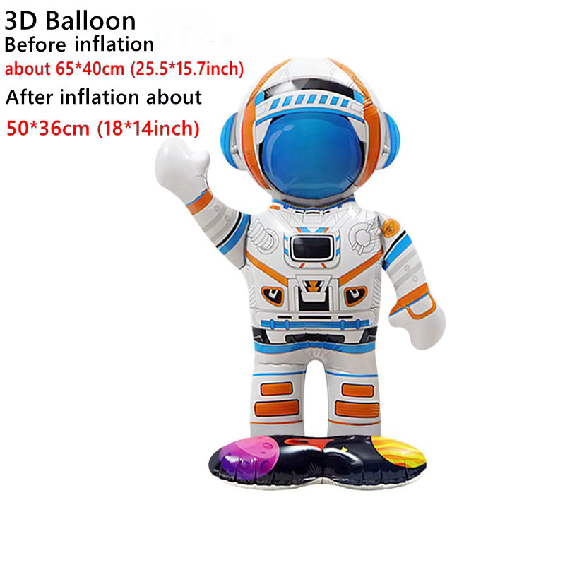 Alivparty 3D Rakete und Astronaut Folienballons für Kinder Weltraum Geburtstag Party Dekoration - Bild 3
