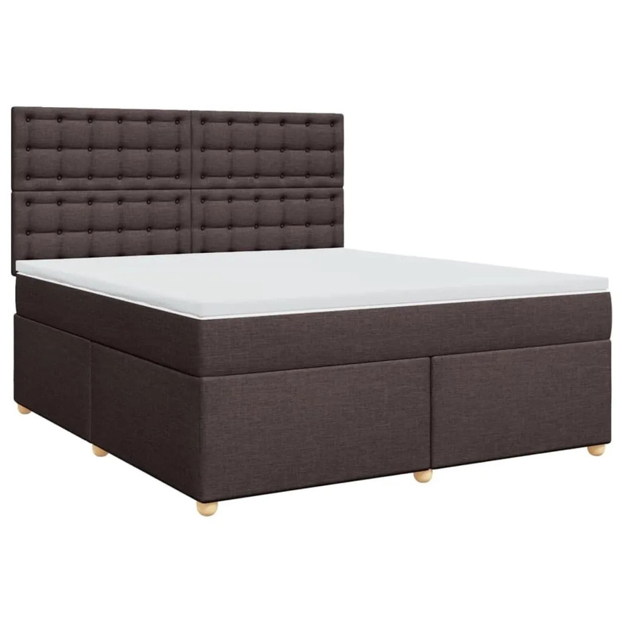 vidaXL Boxspringbett Hybrid mit Matratze und USB-Ladeport, Dunkelbraun und Weiß, B/T: 180 x 200 cm - Bild 2