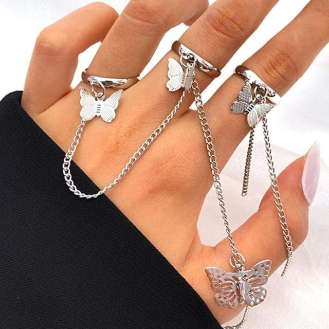 YIRAN Jewelry Ring Set, Messing, Silber, Unisex - Bild 1