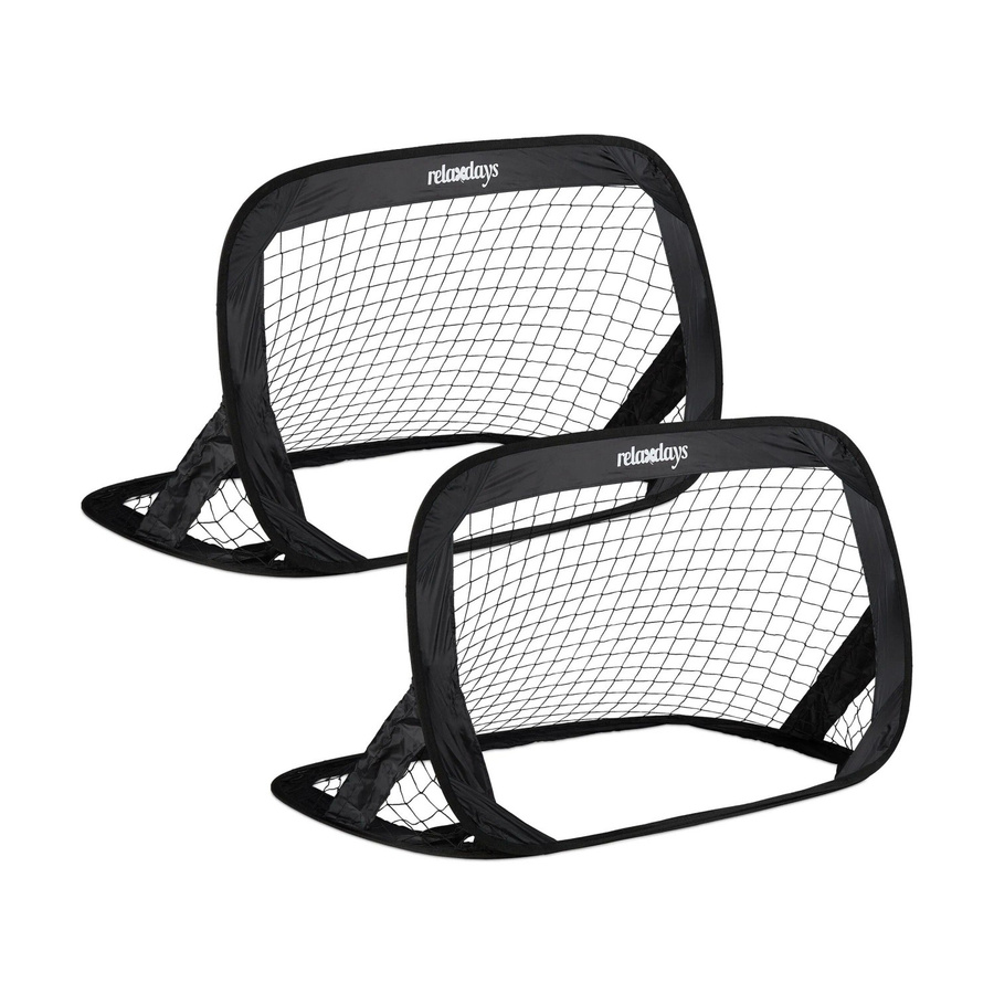 Relaxdays Fußballtore Pop Up 2er Set Schwarz Polyester Klappbar - Bild 2
