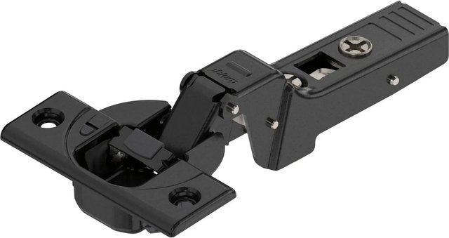 Blum Clip Top Blumotion Profiltürscharnier 95 Grad Gekröpft mit Feder in Onyx Schwarz Matt inklusive Schrauben - Bild 1
