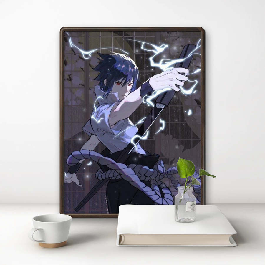 KAYOU 5D DIY Diamantmalerei Naruto Uchiha Sasuke Mosaik Stickerei Strass Heimdekoration für Kinder, Mehrfarbig - Bild 2
