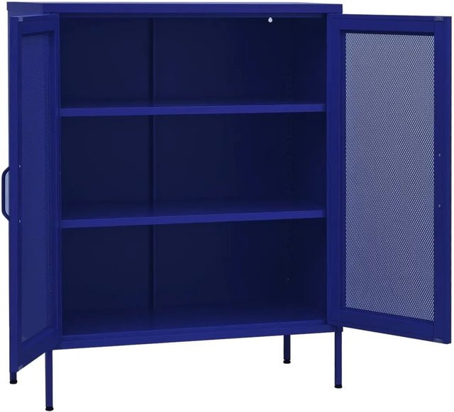 vidaXL Lagerschrank aus Metall in Marineblau mit verstellbaren Regalböden, B/T/H: 80 x 35 x 101,5 cm - Bild 1