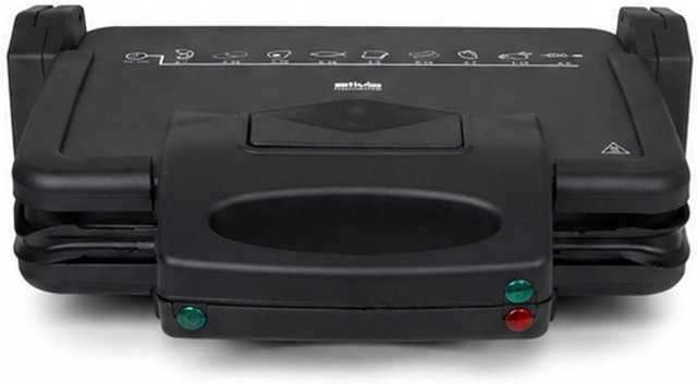 SILVA HOMELINE Kontaktgrill mit 1700 W in matt Schwarz mit herausnehmbaren Platten und Kabelaufbewahrung - Bild 1