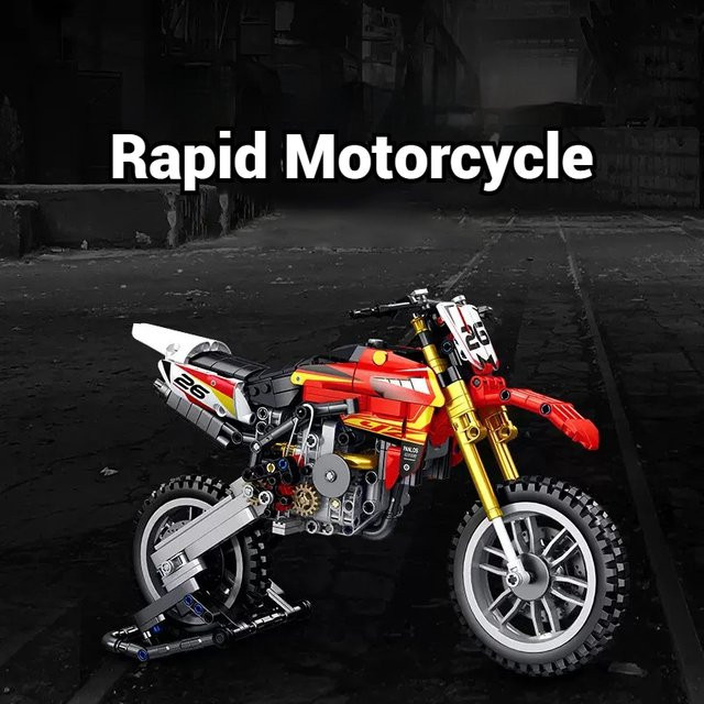 JAKI Motorrad-Modellbausatz, Bausteine, 735 Teile - Bild 1