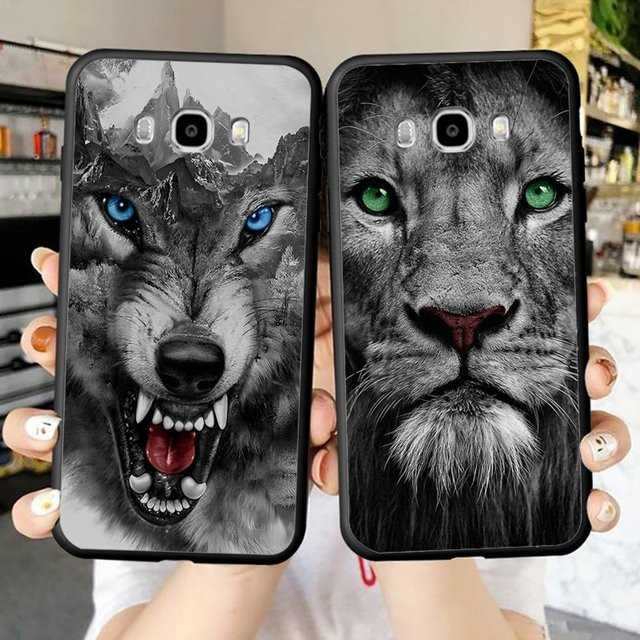 Handyhülle mit Wolf Löwe Tiger Tier Motiv für Samsung Galaxy J7 Plus, J7 Neo, J6 Plus, J6, J4 und J5 in Multicolour - Bild 1