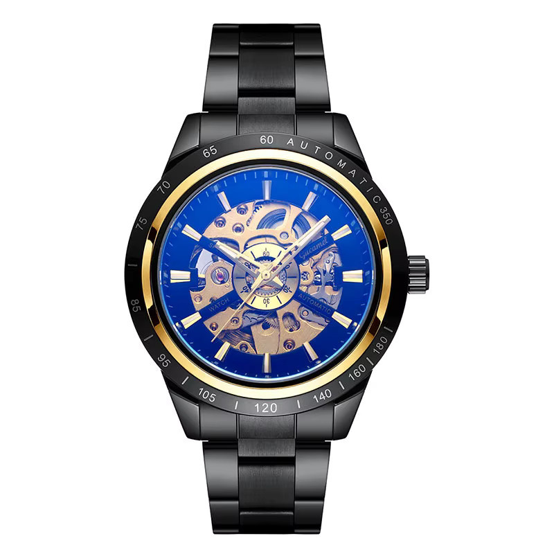 GUCAMEL Automatik-Armbanduhr, Edelstahl, Blau, Herren - Bild 2