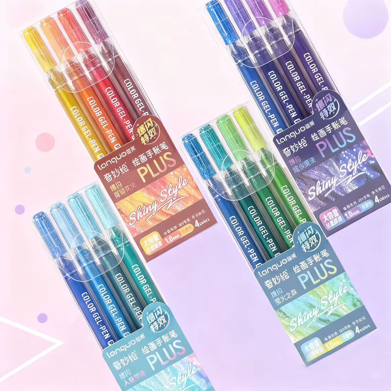 Languo Metallic Glitter Gel Stifte Set in Multicolour für Schule und Studium - Bild 2
