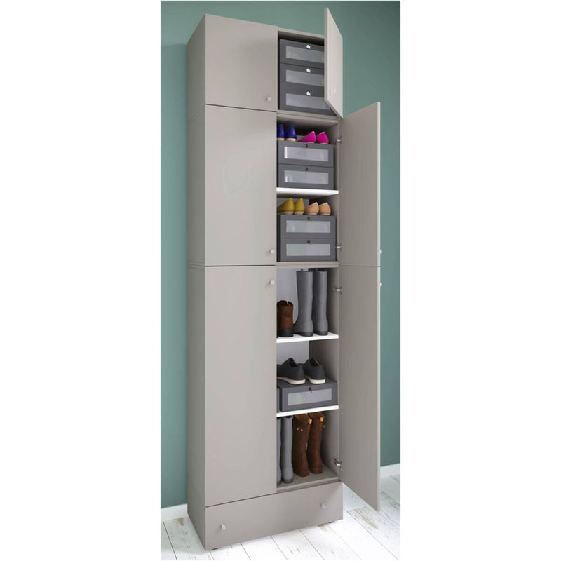 Schuhschrank Lona von VCM Möbel in Grau und Weiß, B/H/T: 70 x 240 x 39 cm - Bild 3