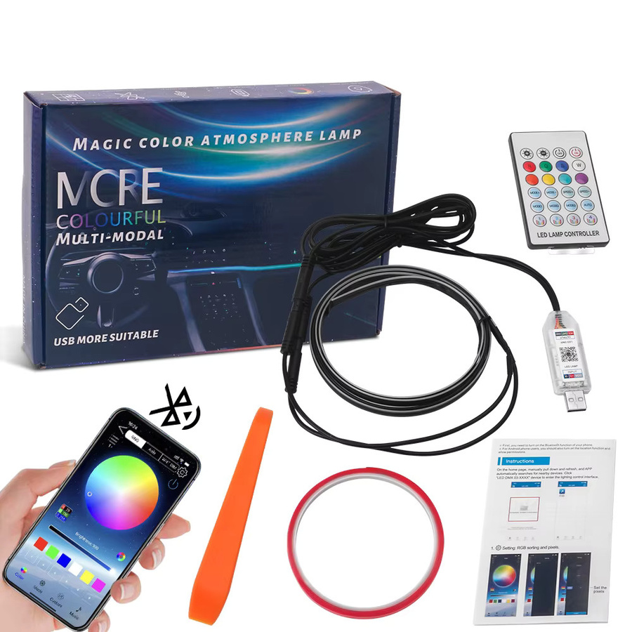 RGB LED Auto Ambientebeleuchtung Set mit USB-Anschluss für Dashboard und Mittelkonsole in Multicolour - Bild 4