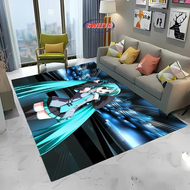 Karpetti Teppich H-Hatsune MM1ku mit Cartoon-Design, rutschfest und mehrfarbig, B/T: 70 x 100 cm - Bild 1
