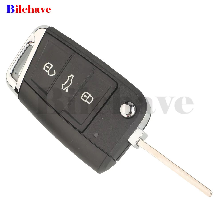 Jingyuqin Original Autoschlüssel Fernbedienung 434MHz MQB49/5C Chip für VW Volkswagen POLO 2017-21 mit HU162t Klinge in Schwarz - Bild 2