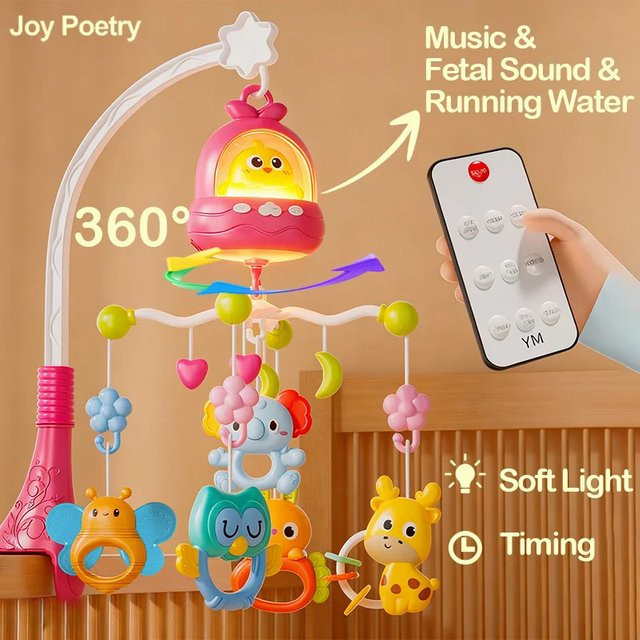 Vogel's Vogel-Musikmobile, Rotierendes Weichlicht-Bettglockenspielzeug, mit Fernbedienung, mit Timer - Bild 1