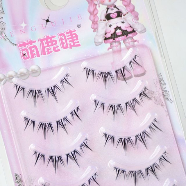 Cotremyp Falsche Wimpern, 5 Paar, transparenter Stiel, Manga-Look - Bild 1