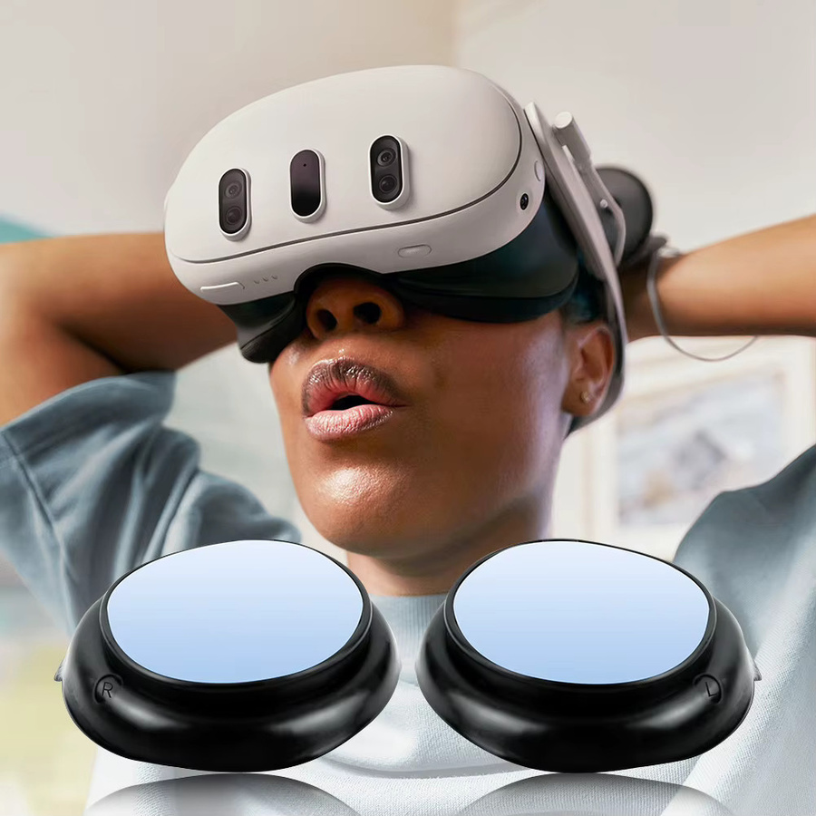 VODOOL Anti-Blau-Linse Objektivschutz Rahmen für Meta Quest 3, Anti-Kratz Linseneinsatz für VR-Brille, Schwarz - Bild 2