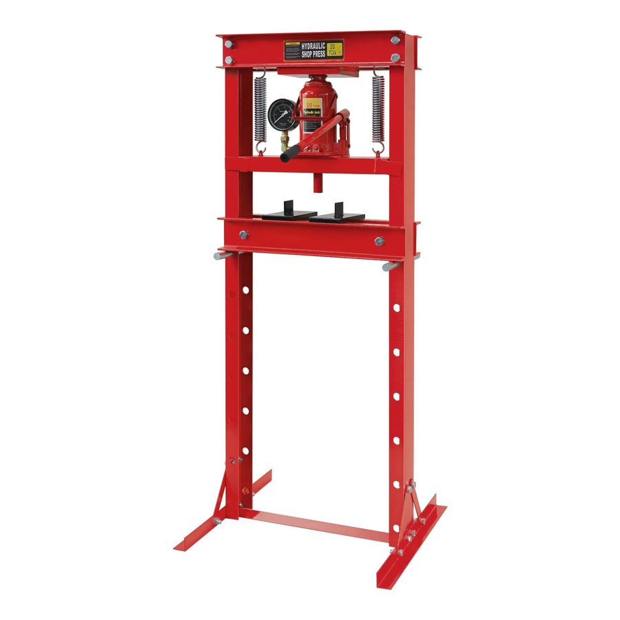 Wiltec Profi Werkstattpresse 20T Hydraulikpresse mit Manometer in Rot - Bild 2