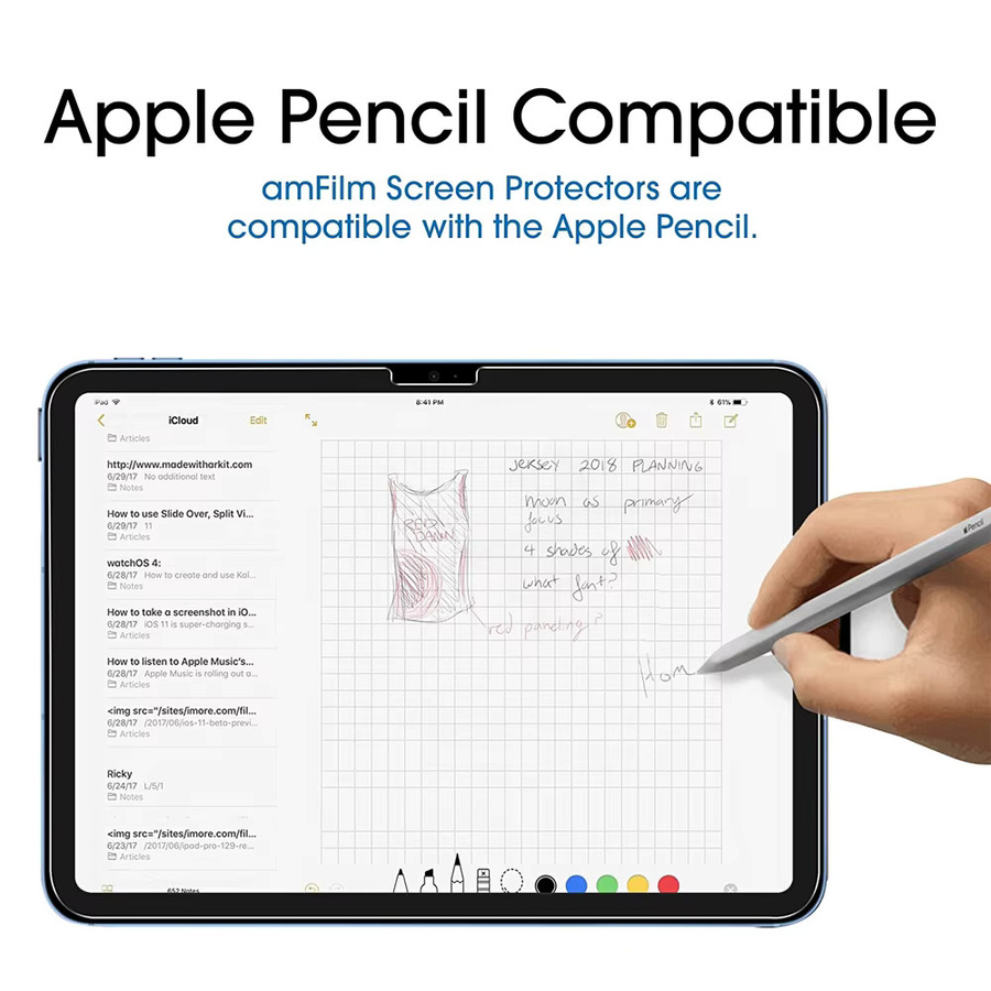 Apple Displayschutzfolie aus 9H gehärtetem Glas für iPad 10. Generation 10,9 Zoll (2022), transparent - Bild 5