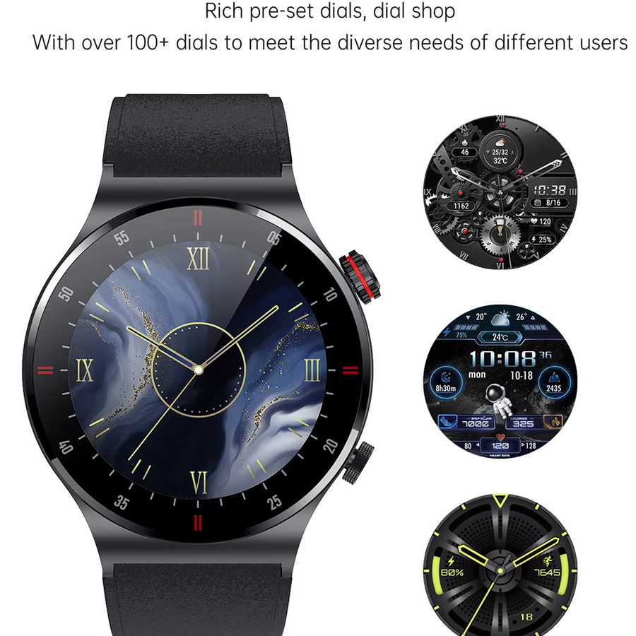 CRTORRS Smartwatch, Schwarz, Rund, NFC, Bluetooth, 44 mm, Unisex - Bild 2