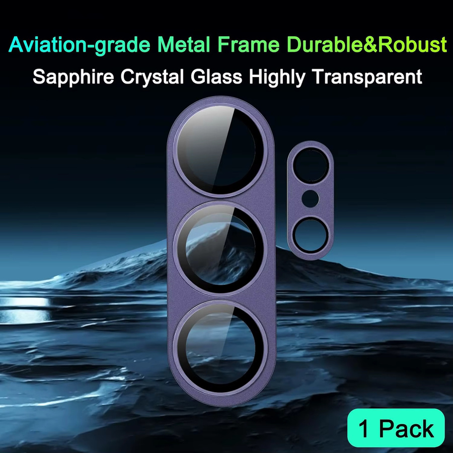 Samsung Galaxy S26 Ultra und S26 Plus Kameraobjektiv-Schutzfolie aus gehärtetem Glas, bruchfest, Schwarz - Bild 2