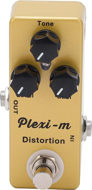 Fishine Fuzz Overload Distortion Gitarreneffekt Pedal aus Metall mit True Bypass Schalter in Gold und Beige - Bild 1
