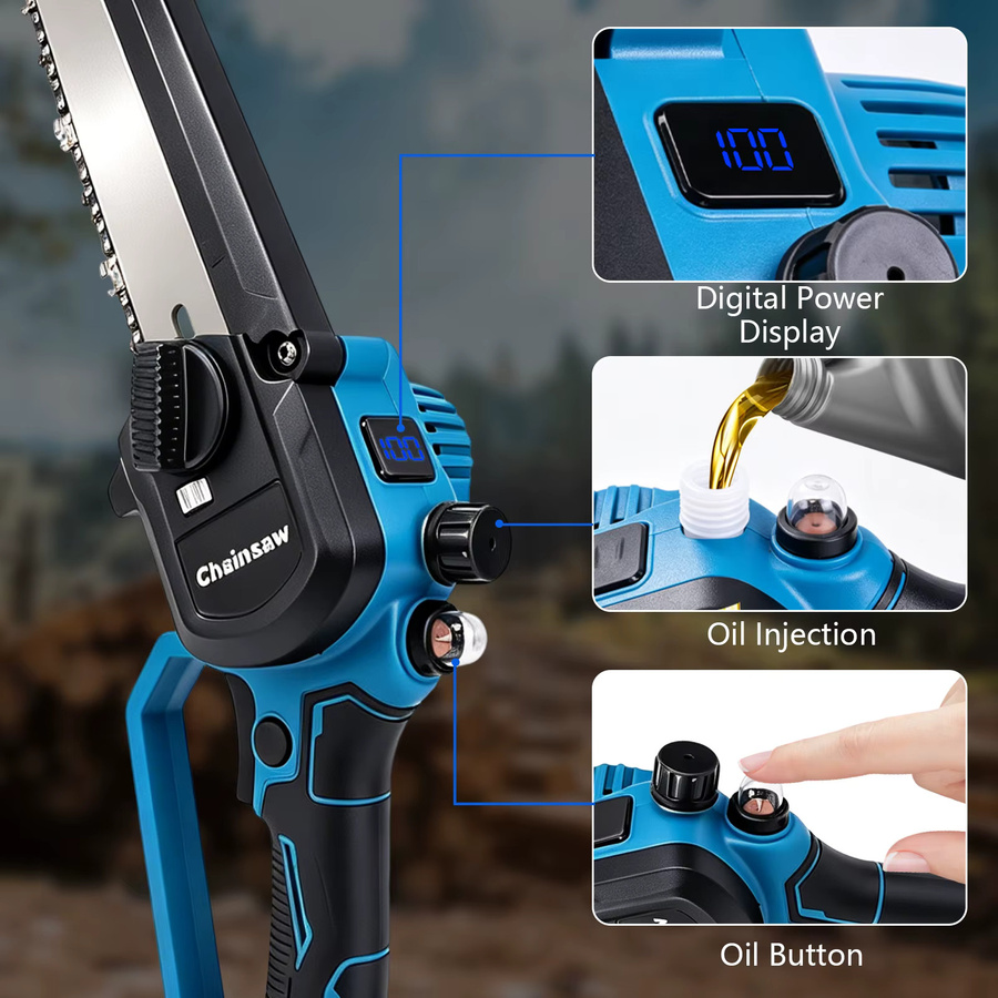 Makita 8-Zoll Akku-Elektrosäge mit automatischer Ölschmierung in Blau für Makita LXT 18V Akkus - Bild 5