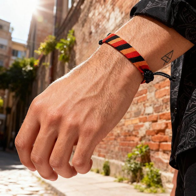 Noter Armband, geflochten, gestreiftes Muster, Unisex - Bild 1