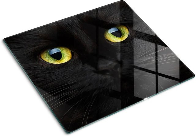 Tulup Herdabdeckplatte aus Glas in Katzenaugen-Optik Schwarz B/T: 60 x 52 cm - Bild 1