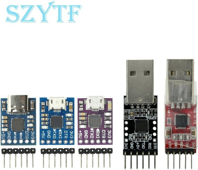 SZYTF USB 2.0 zu UART TTL Serieller Konverter Modul mit Micro USB Anschluss CP2102/CH9102 6/5PIN Stecker - Bild 1