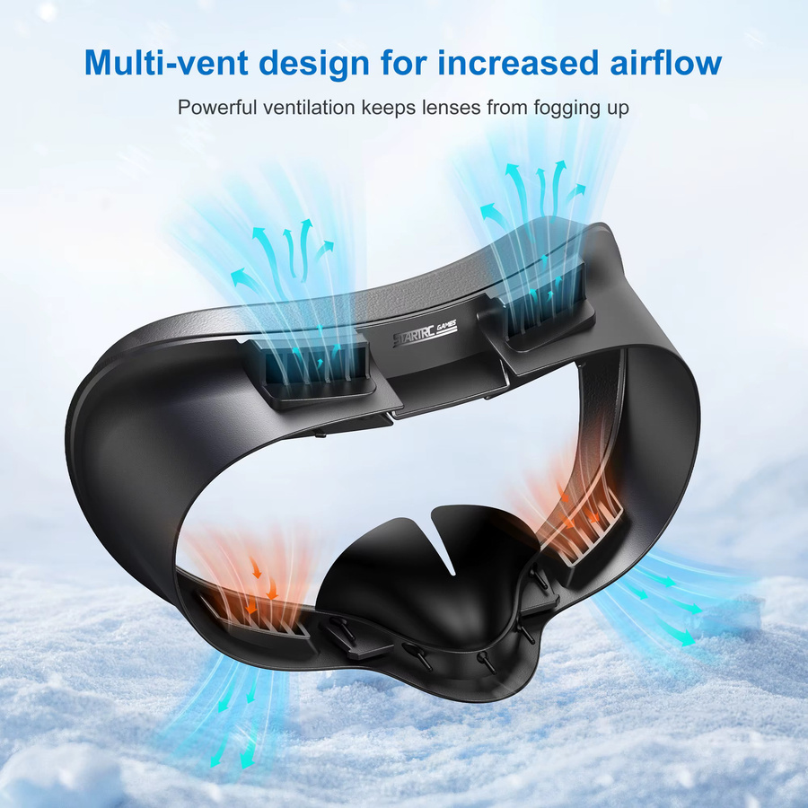DEVASO Upgrade Gesichtspolster-Abdeckung und Gesichtsschnittstelle für Meta Quest 3S aus weichem PU-Leder und Eisseide-Baumwolle, Schwarz - Bild 2