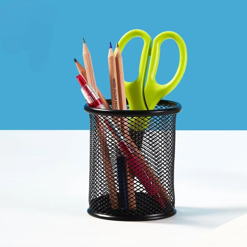 Comix B2259 Stiftbehälter aus Metallgeflecht in Schwarz, runder Pen Pot für Schreibtisch und Büro - Bild 5