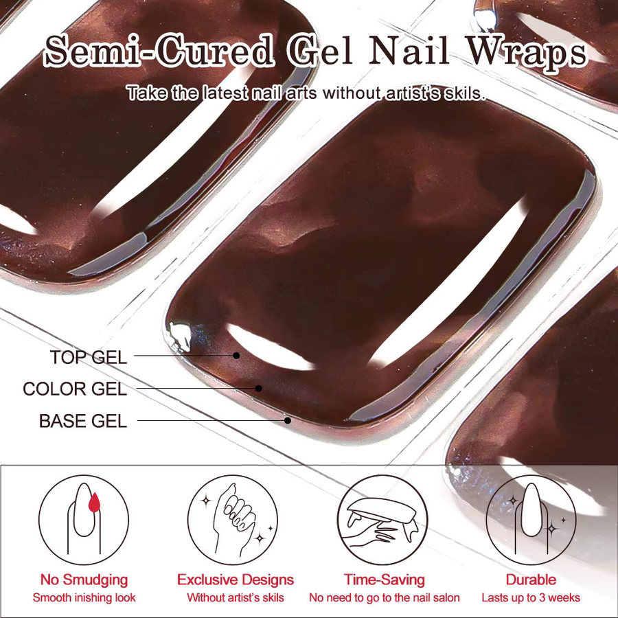 Clou Beaute Gel-Nagelstreifen, Glänzend, 20 Stück, Unisex - Bild 2