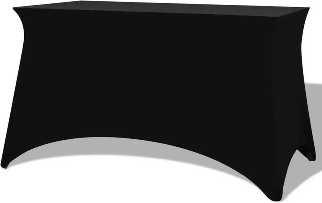 2er Set DELUKE Stretch-Tischhusse für Stehtische, elastische Tischdecke aus Polyester, Schwarz, B/T/H: 183 x 76 x 74 cm - Bild 1